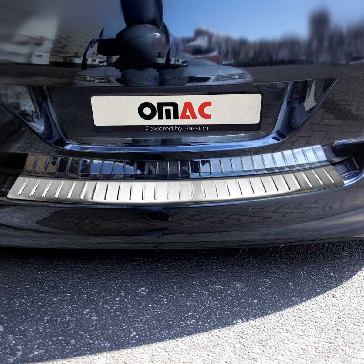 Volkswagen Golf VI Rear Bumper Sill Cover - Omac - S.Steel - Brushed Silver - '09-'13